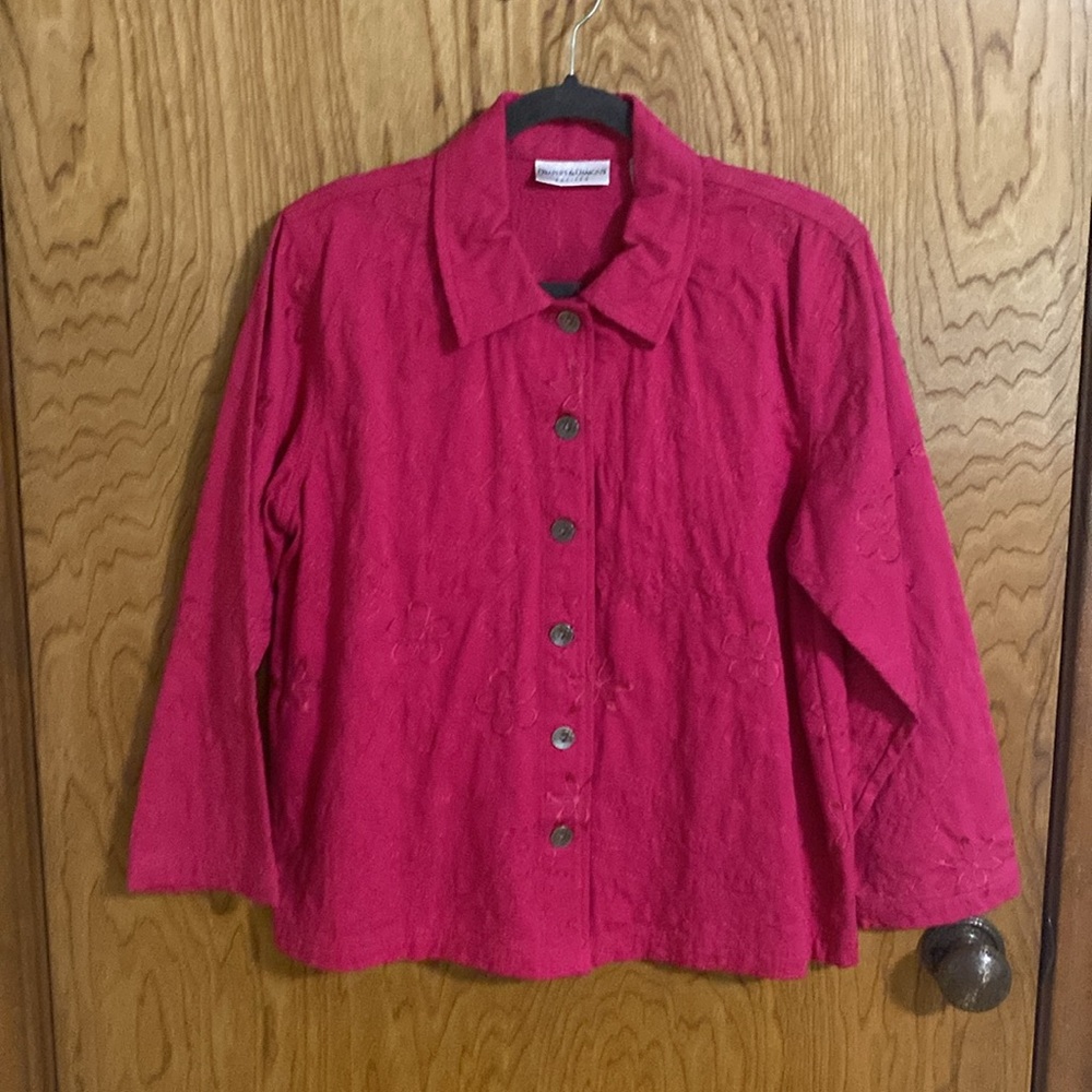 Draper’s & Damon’s Hot Pink Cotton Jacket with Beautiful Embroidered all over